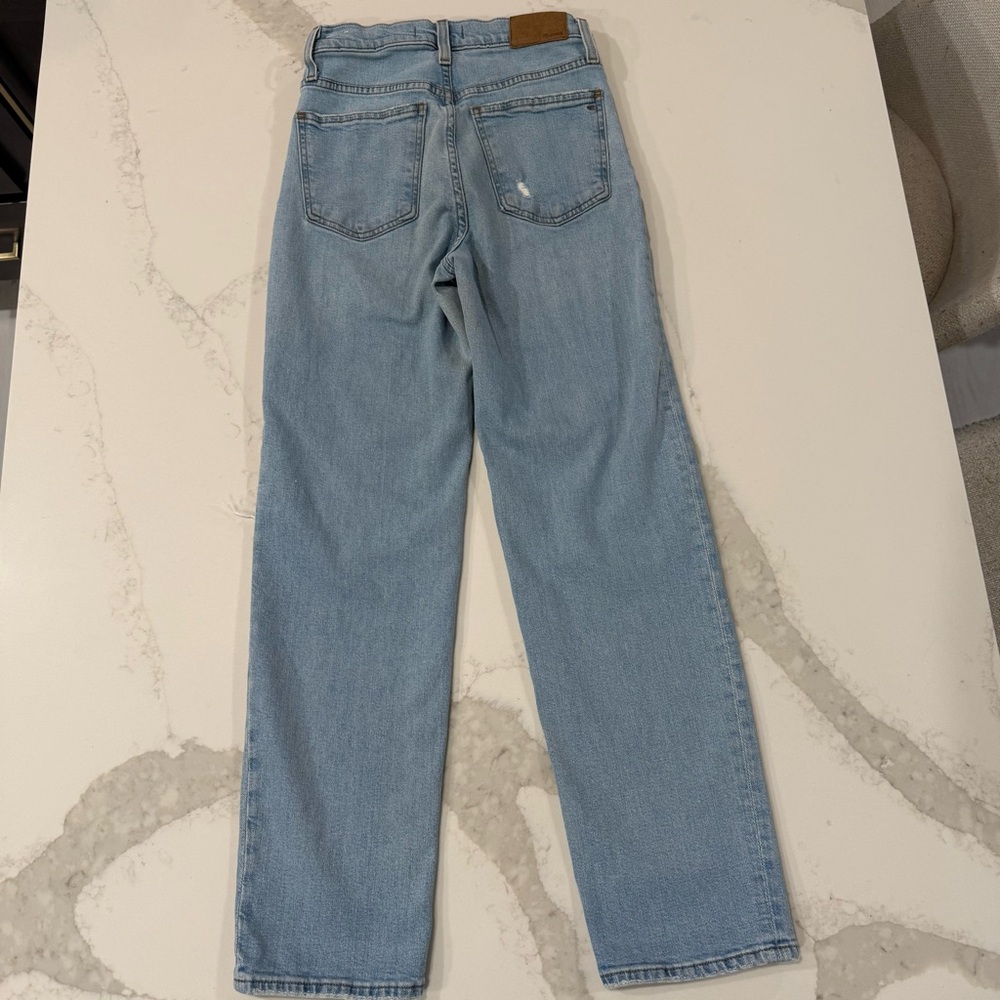 Madewell The Perfect Vintage Straight Denim Jeans Women’s 25 Danny Wash Knee Rip - Picture 10 of 13